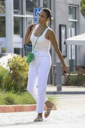 Paula Patton in an All-white Outfit - Whole Foods Market in Malibu 09/05/2023
