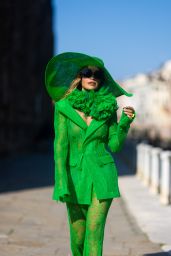 Rita Ora in a Green Outfit in Venice 09/07/2023