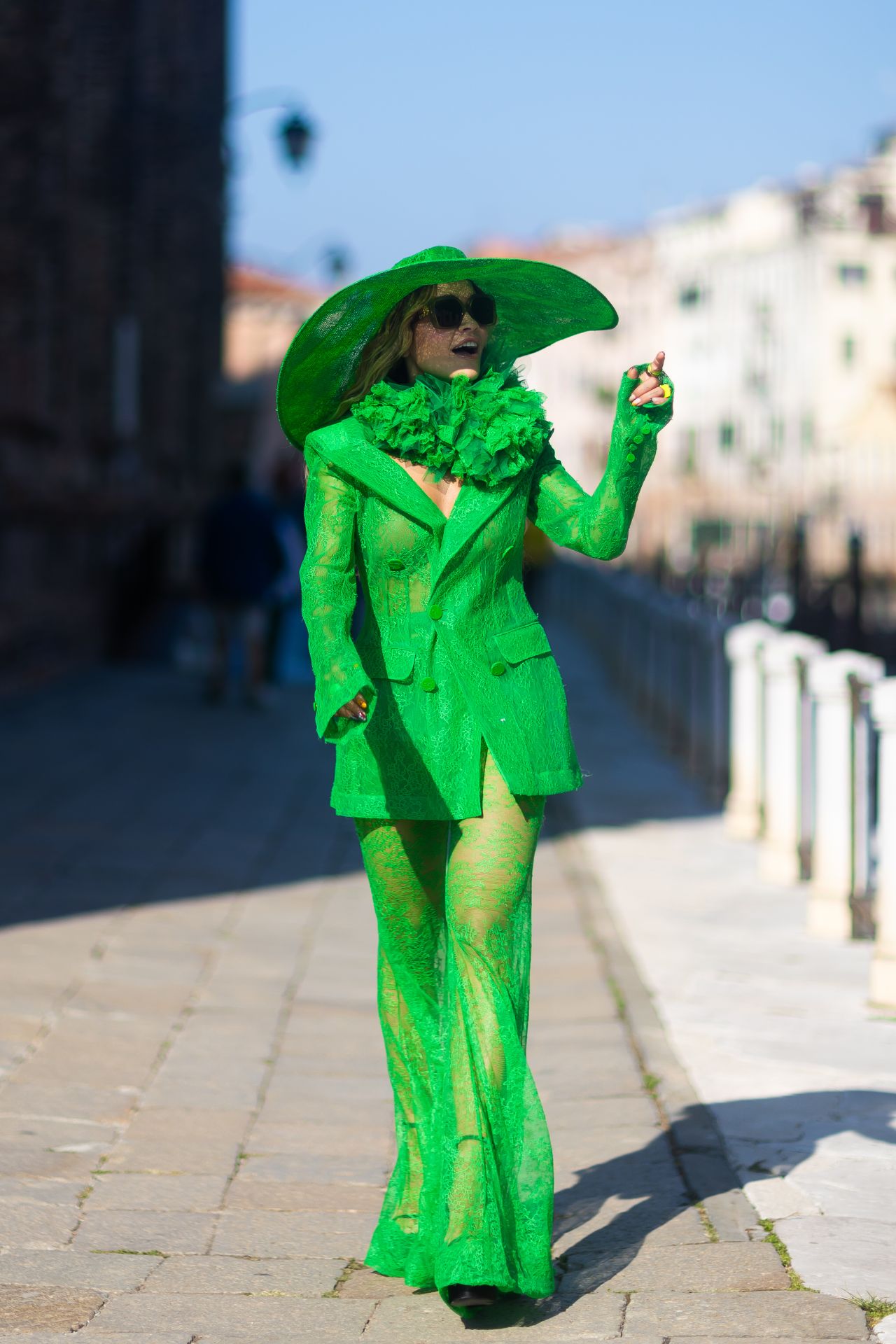 Rita Ora in a Green Outfit in Venice 09/07/2023 • CelebMafia
