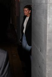 Sofia Richie in a Classic Black Blazer and Blue Jeans Ensemble at Nobu in West Hollywood 08/31/2023