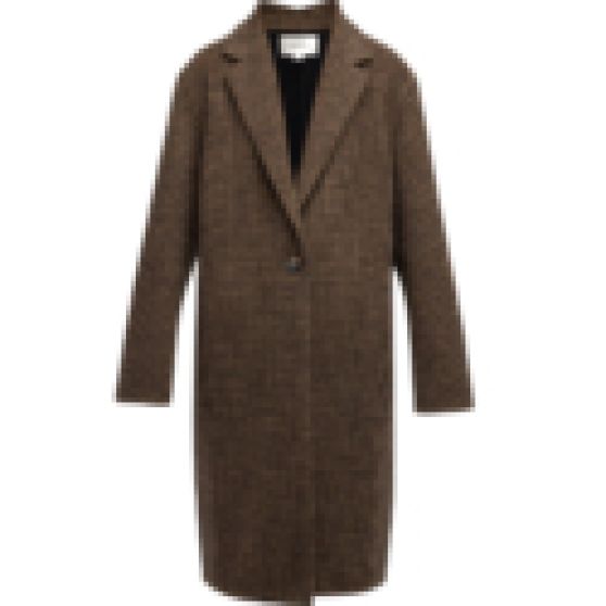 Vince Houndstooth Long Wool-Blend Coat
