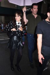 Zooey Deschanel and Jonathan Scott at Alice + Olivia Show in NYC 09/09/2023