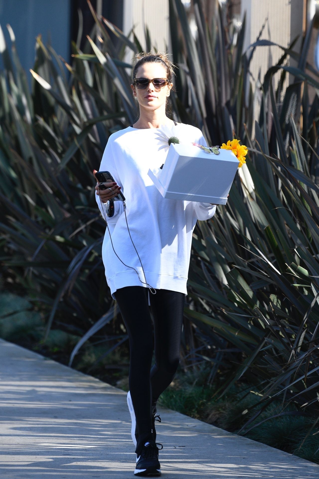 Alessandra Ambrosio With Flower Bouquet in Hand - Brentwood 10/27/2023