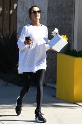 Alessandra Ambrosio With Flower Bouquet in Hand - Brentwood 10/27/2023