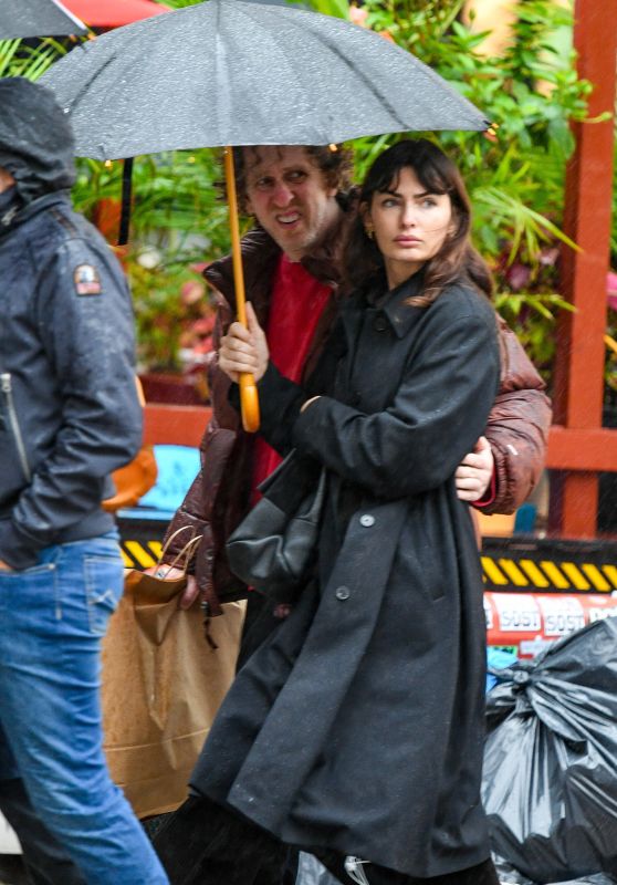 Alyssa Miller and Ariel Rechtshaid on a Rainy Day in New York City 10/29/2023