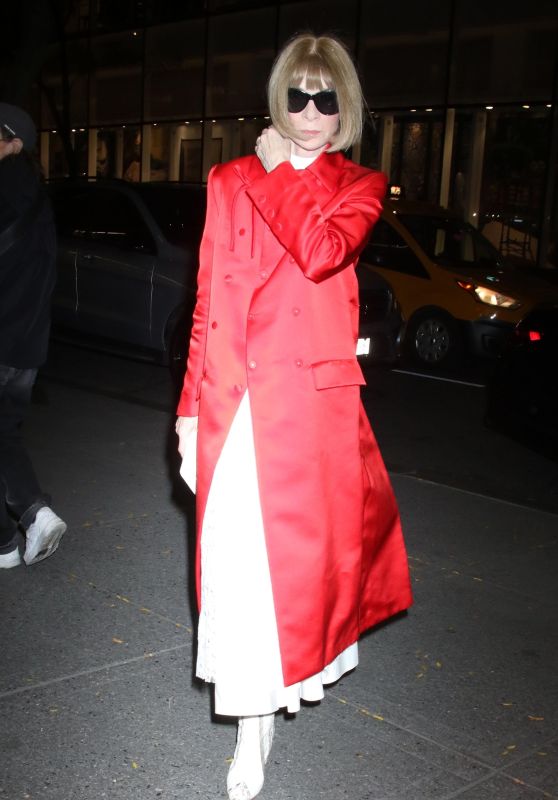 Anna Wintour in a Red Coat - 25th Anniversary of the Room to Grow Gala in New York 10/24/2023