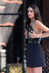 Bruna Marquezine and Rauw Alejandro on the Set of a Commercial in New York 10/16/2023