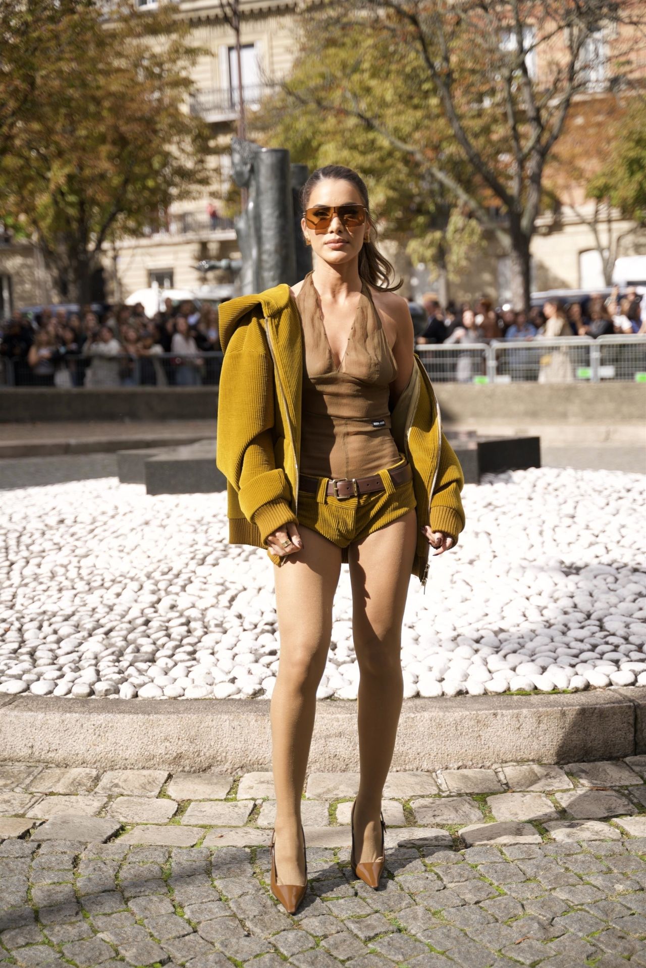 Street style, Camila Coelho arriving at Miu Miu Spring Summer 2022 show,  held at Palais Iena, Paris, France, on October 5, 2021. Photo by  Marie-Paola Bertrand-Hillion/ABACAPRESS.COM Stock Photo - Alamy
