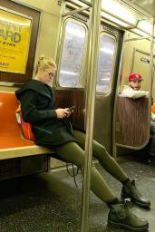 Claire Danes Rides the Subway in NYC 10/30/2023