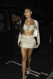 Ella Thomas Arrives at the Mnky Hse Club in Manchester 10/14/2023