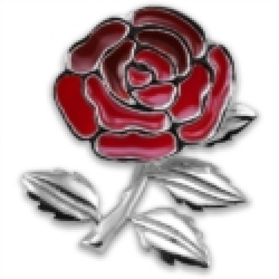 England Rugby Red Enamel Rose Brooch