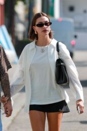 Hailey Rhode Bieber and Justine Skye at Great White on Melrose Ave in