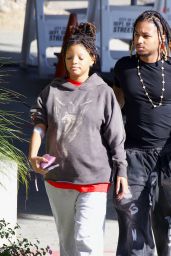 Halle Bailey in Comfy Outfit in Los Angeles 10/16/2023