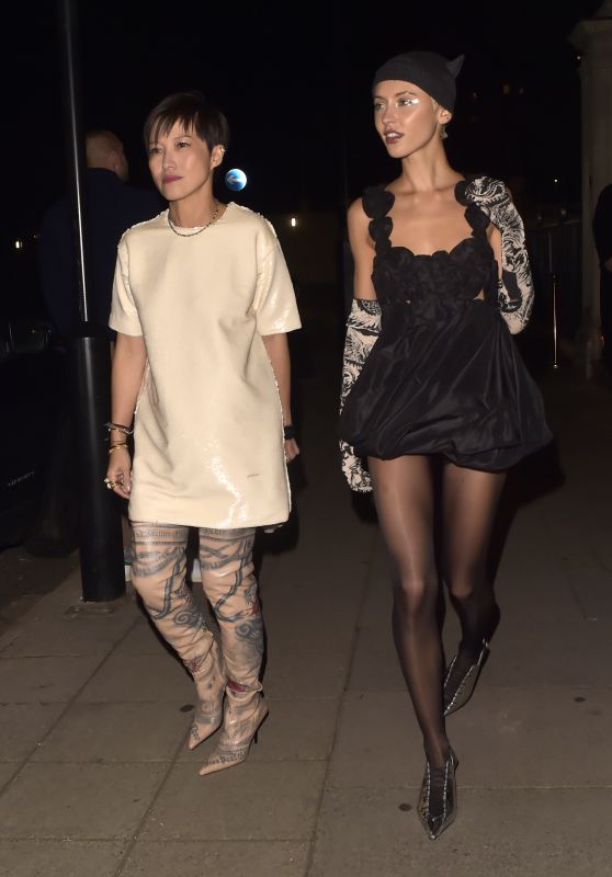 Iris Law and Sandra Choo at Jimmy Choo Dinner Party in London 10/17/2023