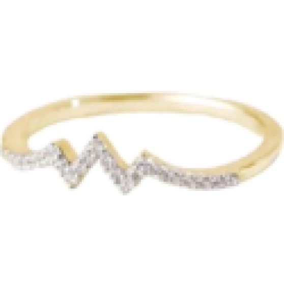 Jackson Hole Jewelry Teton Diamond on 14K Yellow-Gold Zig-Zag Stackable Ring