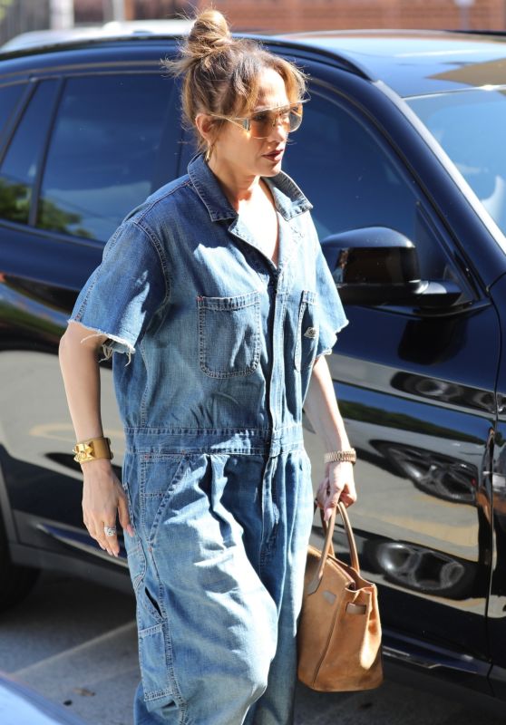 Jennifer Lopez in Denim Jumpsuit in Hollywood 10/06/2023