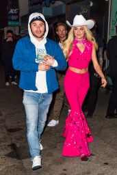 Kelsea Ballerini in Pink Barbie Cowgirl Costume in New York 10/25/2023