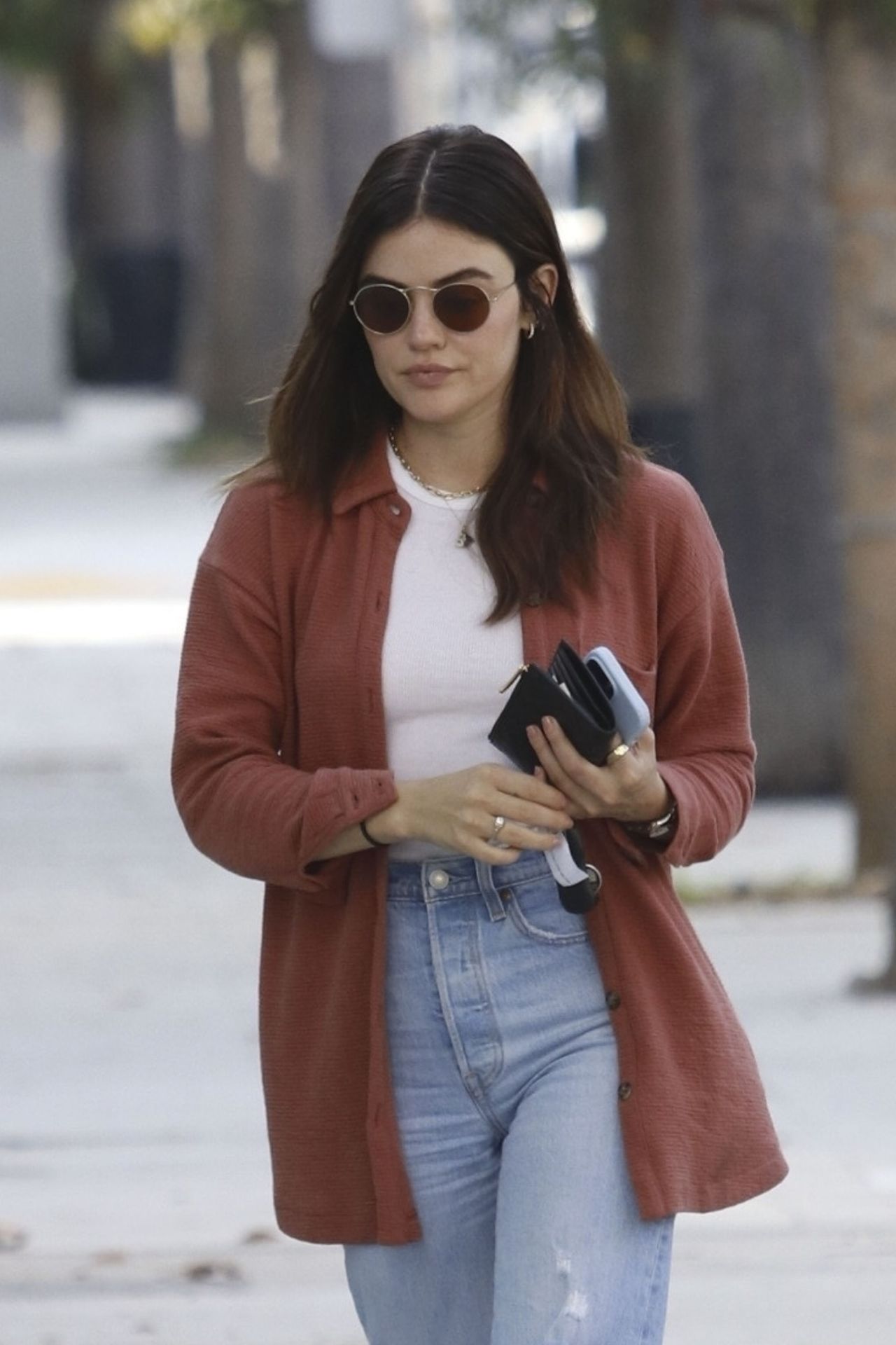 Lucy Hale in Casual Outfit - Strolls Through Studio City 10/23/2023 ...