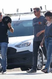 Milla Jovovich and Paul W.S. Anderson in Brentwood 10/11/2023