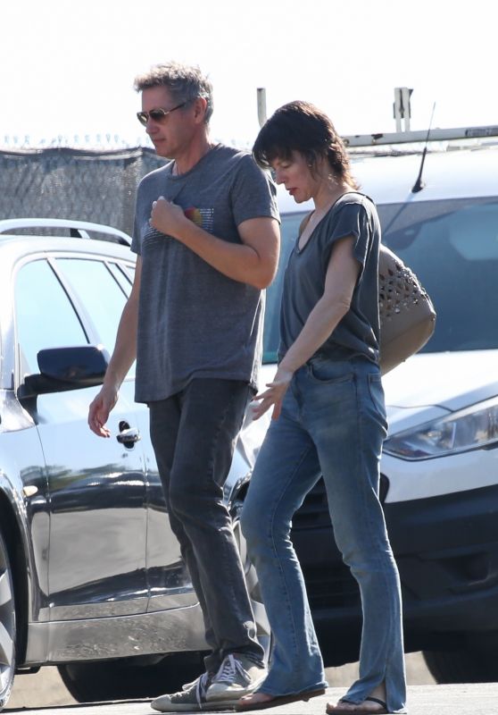 Milla Jovovich and Paul W.S. Anderson in Brentwood 10/11/2023