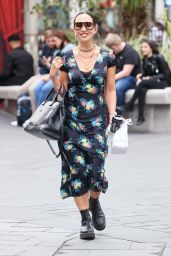 Myleene Klass Wearing a Floral Dress - Out in London 09/30/2023