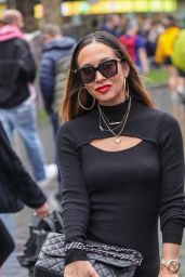 Myleene Klass Wearing a Tight Black Dress in London 10/22/2023