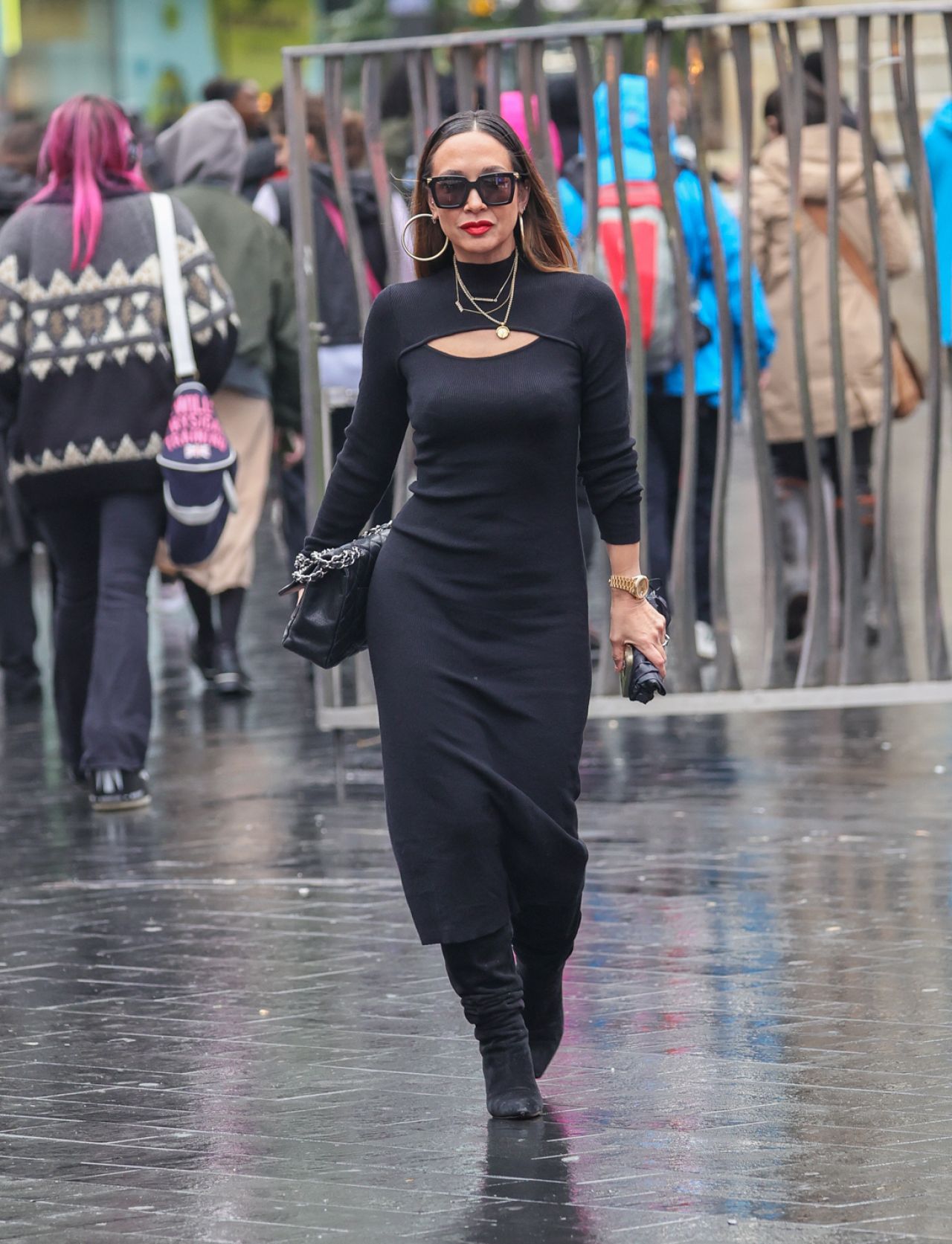 Myleene Klass Wearing A Tight Black Dress In London 10/22/2023 • CelebMafia