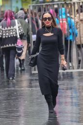 Myleene Klass Wearing a Tight Black Dress in London 10/22/2023