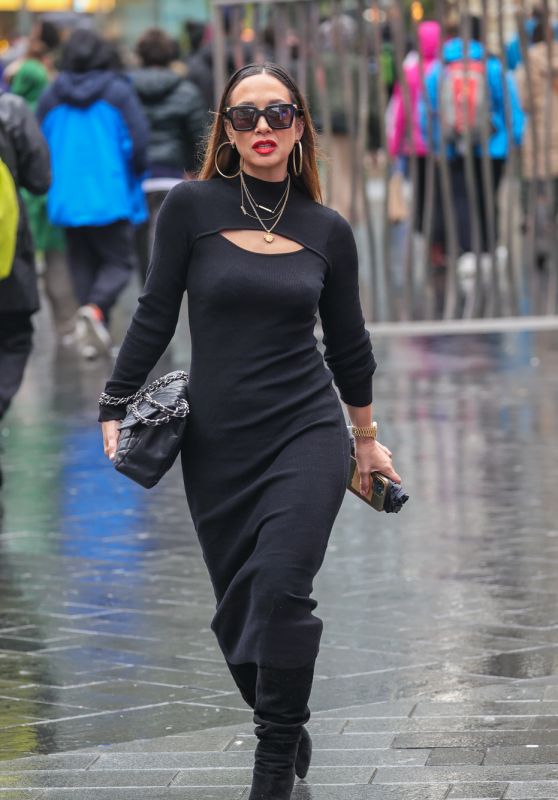 Myleene Klass Wearing a Tight Black Dress in London 10/22/2023