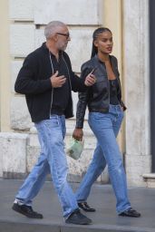 Narah Baptista and Vincent Cassel - Out in Rome 10/25/2023