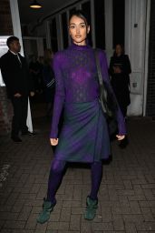 Neelam Gill Wearing a Patterned Dress at Burberry Dinner in London 10/12/2023