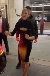 Nicole Scherzinger Wearing Black Dress at the Savoy Theatre in London 10/22/2023