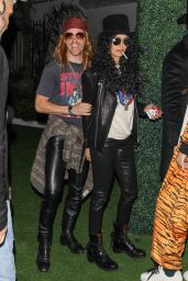 Nina Dobrev and Shawn White Rock at a Halloween Party in West Hollywood 10/28/2023