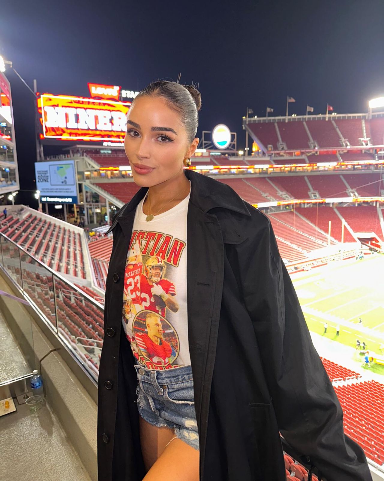 Beautiful Influencer Olivia Culpo at 49ers Football Game
