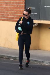 Olivia Wilde in Workout Gear at Tracy Anderson