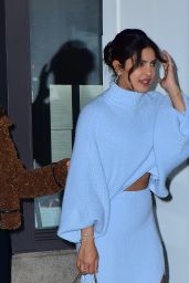 Priyanka Chopra in Baby Blue Wool Two Piece - New York 09/29/2023