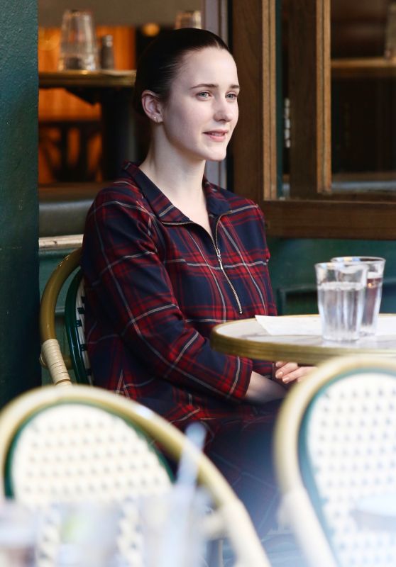 Rachel Brosnahan at a Café in Manhattan’s SoHo Neighborhood 10/04/2023
