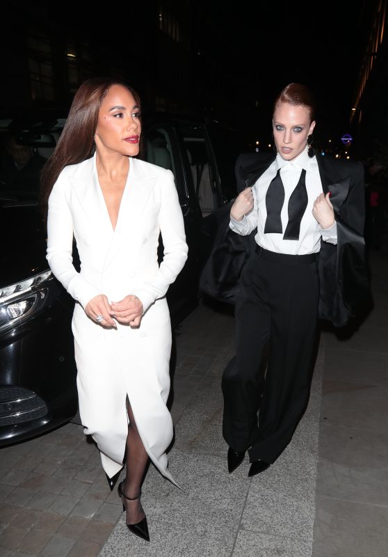 Alex Scott and Jess Glynne - Leaving the British Vogue’s Forces for Change Party in London 11/23/2023