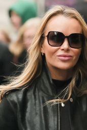 Amanda Holden in a Black Pencil Skirt and Leather Jacket in London 11/02/2023