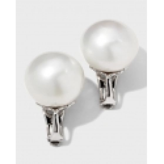 Assael White Gold South Sea Pearl Clip Earrings