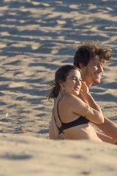 Charlie Travers and Shawn Mendes at Zuma Beach in Malibu 11/09/2023
