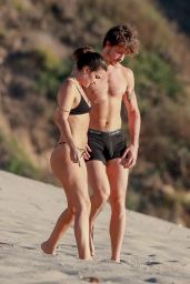 Charlie Travers and Shawn Mendes at Zuma Beach in Malibu 11/09/2023