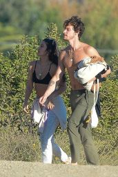 Charlie Travers and Shawn Mendes at Zuma Beach in Malibu 11/09/2023