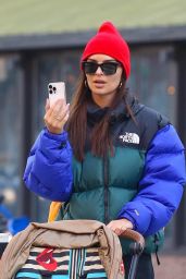 Emily Ratajkowski in a Colorful North Face Jacket in NYC 11/03/2023