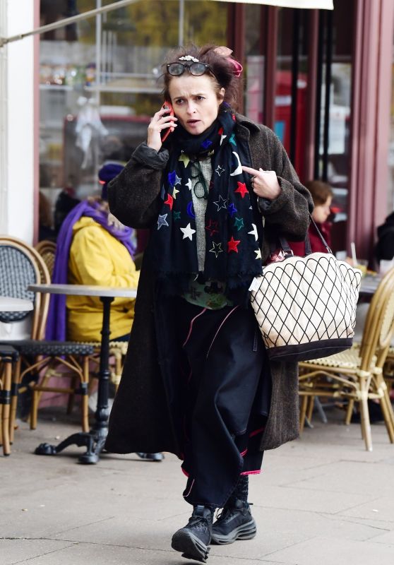 Helena Bonham Carter in Her Usual Quirky Attire in North London 11/22/2023