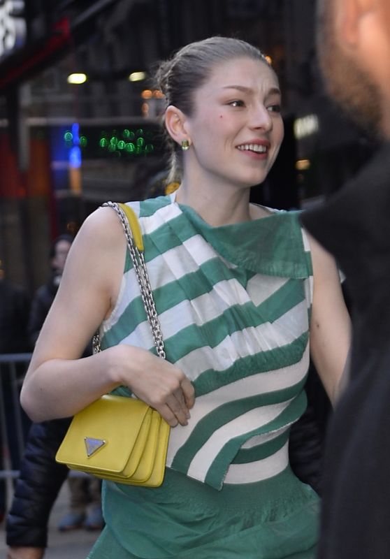 Hunter Schafer Exiting the GMA Morning Show in New York 11/16/2023