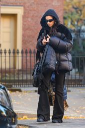 Irina Shayk in a Winter Jacket and Trousers in New York 11/14/2023