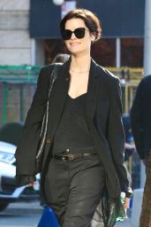 Jaimie Alexander in Chic Black Outfit in West Village 11/16/2023
