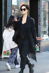 Jaimie Alexander in Chic Black Outfit in West Village 11/16/2023