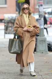 Jennifer Lawrence in Cozy Brown Trench Coat in New York 11/22/2023